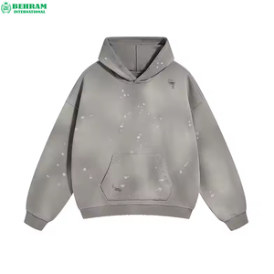 Jersey extragrande de algodón 100% de alta calidad para hombre, sudadera con estampado de lavado ácido, sudadera desteñida al sol, ropa de invierno francesa bordada - Product Image 4