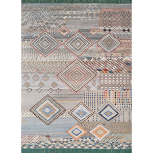Tapis Manchaha en laine et soie de bambou noué à la main, motif géométrique, pour la maison, le couloir, forme rectangulaire, épaisseur 10 mm - Modèle Les-1853 - Product Image 1