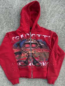 Sudadera con Capucha de Moda Masculina de Alta Calidad, Impresión de Logotipo Personalizada, Lavado Ácido Extra Grande, Estilo Vintage, Talla Grande XXL, Personalizada con Pedrería, Talla 6XL - Product Image 4