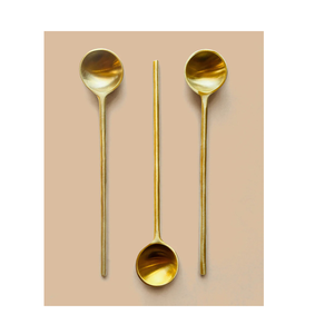Accesorios de cocina, utensilio, cuchara de sopa de latón, juegos de cubiertos de cuchara de sopa de mango largo, diseño superior fantástico - Product Image 2