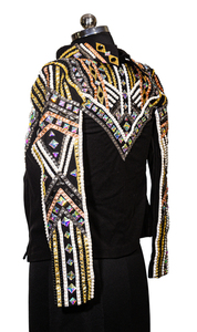 Conjunto de Chaqueta de Equitación Profesional de Estilo Occidental Personalizado de Alta Calidad, con Cuentas Finas, Estilo Vintage para Competición - Product Image 2