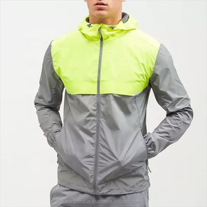 Chaquetas para correr de alta calidad para hombre, logotipo personalizado, cremallera, Sudadera ligera, impermeable, bloque de Color, rompevientos, patrón de retazos - Product Image 2