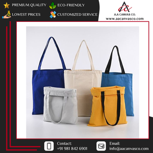 Bolsa de Compras Reutilizable de Alta Calidad Hecha en India, de Lona de Algodón de Color Sólido, con Color Personalizado a Bajo Precio de Mercado - Product Image 2