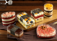 PSclear en plastique dessert doux conteneurs tiramisu boîte à biscuits boîte à biscuits emballage de pâtisserie faveur carré Cube acrylique boîte à bonbons