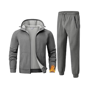 TBMPOY Survêtements à capuche doublés en polaire pour hommes Ensembles de survêtements 2 pièces Tenues de jogging thermiques d'hiver Tenues de survêtement pour s'échauffer - Product Image 1