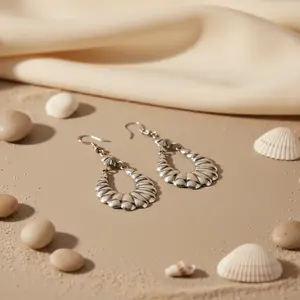 Pendientes de Lágrima Chapados en Oro de 18K para Mujer, Pendientes Colgantes de Plata 925 con Diamante, Forma de Borla de Oro Blanco para Regalo - Product Image 2