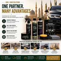 Kit de Restauration de Phares OEM à Marque Privée, Emballage Personnalisé Anglais-Arabe pour Distributeurs des Émirats Arabes Unis et d'Arabie Saoudite