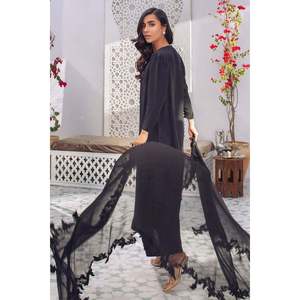 Camisa de Satén Noir Elegance para Mujer con Mangas Tres Cuartos y Dupatta para Todas las Temporadas - Product Image 3