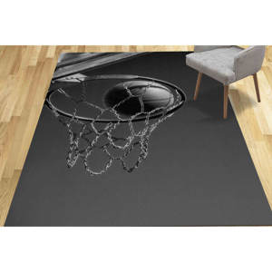 Tapis imprimé ballon de basket - Tapis de gym, paillasson, tapis de motivation, cadeau, tapis en velours - Product Image 1