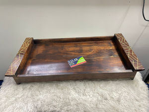 Bandeja de Servir de Madera Hecha a Mano de Alta Calidad, Diseño Único de Ratán, Apta para Lavavajillas y Microondas, Excelente Mano de Obra, Falak World - Product Image 4