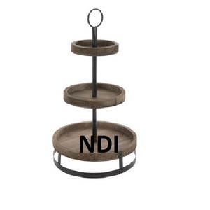 Eco-Friendly Customizable 3-Tier Wood Cup <b>Cake</b> <b>Server</b> Stand In Walnut Finishing for Party Decor and Dessert Serving Usage - Product Image 1