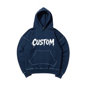 Sudadera con Capucha Extra Grande de Algodón 100% para Hombre, 420 GSM, Gruesa, Transpirable, con Estampado Personalizado y Lavado Ácido - Product Image 1