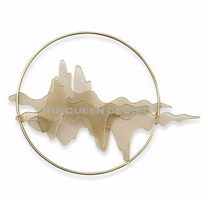 Moderne élégant aluminium métal forme carrée plaqué or décoratif mural Art fabrication vente en gros - Product Image 3