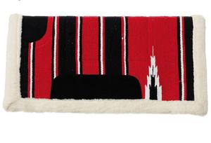 Vente en gros équestre 100% laine mérinos feutre Western tapis de selle taille haute léger avec design tissé coloré ODM approvisionnement - Product Image 2