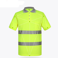 Vêtements de travail pour hommes, chemise de sécurité réfléchissante, uniforme, polo haute visibilité, t-shirt de sécurité jaune avec logo personnalisé