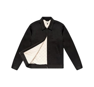 Personnalisé Vintage vierge velours côtelé col rabattu coupe-vent veste de travail d'hiver utilitaire toile fermeture éclair veste de travail pour hommes - Product Image 1