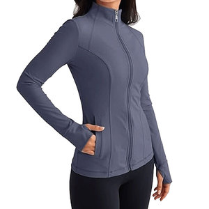 Femmes à la mode léger athlétique fermeture éclair vestes 2025 sweats à capuche Gym Yoga hauts course vêtements d'entraînement avec poche - Product Image 3