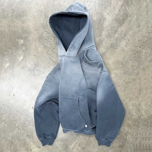 Wholesale Factory's Premium Quality Acid <b>Washed</b> Ripped Oversized Pullover Hoodie Men Custom Blank Vintage Distressed 3D Pocket - Product Image 5