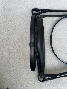 Bridon de cheval en cuir noir de qualité supérieure avec bandeau rembourré en cristal, équipement d'équitation anglais réglable - Product Image 3