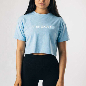 Top court pour femmes de meilleure qualité T-shirt coupe ajustée séchage rapide couleur et taille personnalisées Top court manches courtes - Product Image 4