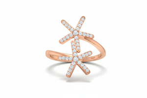 Bague en or 14 carats et diamants naturels taille brillant ronds The Stellar Star Crossover pour femme |   0,25 carats pour usage quotidien - Product Image 5