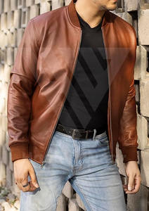 Chaqueta de Cuero Estilo Motero Ajustada al Cuerpo con Hombros Acolchados, Tela de Lona, Estilo Urbano, Cierre de Cremallera - Product Image 5