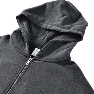 Vente en gros de sweats à capuche zippés pour hommes, de haute qualité, rétro, effet usé, en molleton épais 100% coton, imprimé, écologique - Product Image 3