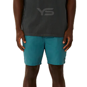 Short décontracté 100% coton pour hommes taille moyenne Short chaud motif respirant Style de rue cordon teint uni solide non tissé - Product Image 2
