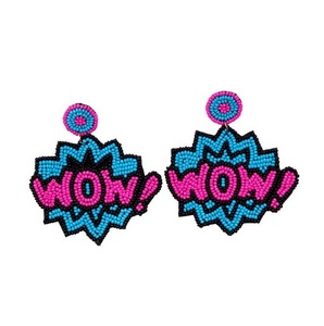 Seed <b>Beads</b> Embroidered Lipstick Earrings for Fashion Lovers Handmade Seed <b>Beads</b> <b>Alphabet</b> Earrings Boho Chic Statement - Product Image 4
