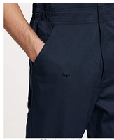 Combinaison de travail pour homme en coton à manches courtes, zippée sur le devant, imperméable, coupe-vent, respirante, en sergé, résistante aux taches et aux plis, avec dos actionnel