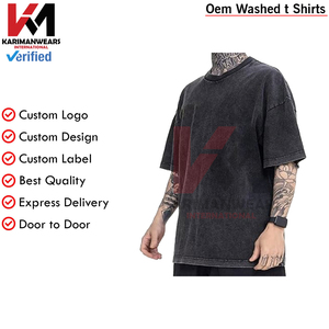 Camiseta Vintage de verano lavada de algodón pesado para hombres y mujeres, camiseta informal de manga corta holgada, ropa de verano - Product Image 2