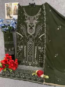 Diseñador Heavy Pure Fox Georgette con bordado pesado traje pakistaní ropa de fiesta - Product Image 2