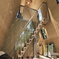 Maison préfabriquée modulaire en métal de 50 m² pour la Pologne, la Tunisie, à faible coût, 2 chambres, forme triangulaire, 80 m²