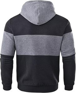 Hoodies Casual Pullover Hooded Sweatshirt Long Sleeve <b>Quarter</b> <b>Zip</b> Hoody Tops With Kangaroo Pocket - Product Image 3