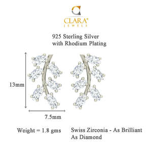 Compre Pendientes de Plata de Ley 925 de Primera Calidad para Mujeres y Niñas, Pendientes de Botón con Corte Marquesa y Princesa, Motivo de Gota de Agua Dorada - Product Image 5