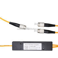 Module de couplage télécom DAMU haute précision 1x2 PLC, répartiteur de fibre optique à tube en acier, connecteur monomode FC/APC pour FTTH PON