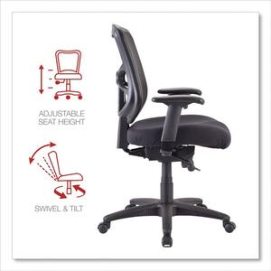 Alera Elusion Series ALEEL42BME10B Chaise de bureau ergonomique à dossier moyen pivotant/inclinable en maille noire - Product Image 6