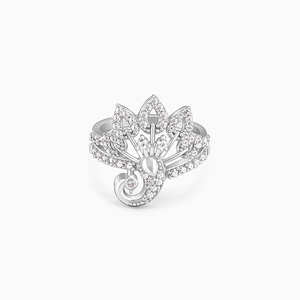Elegant Fashionable Silver Peacock on Throne Cluster <b>Ring</b> 925 Sterling Silver Women Jewelry Trendy Peacock <b>Statement</b> Band <b>Ring</b> - Product Image 6