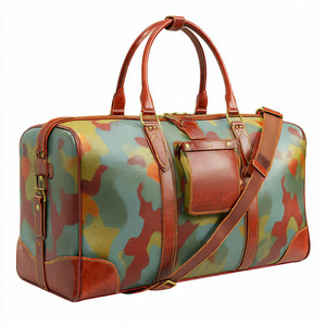 Bolsa de Viaje de Cuero con Camuflaje y Compartimento para Zapatos, Bolsa de Deporte, Bolsa de Hombro de Cuero - Product Image 5