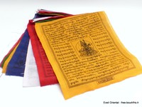 Drapeaux de prière tibétains écologiques en polyester, style volant/suspendu, 5 couleurs Bouddha