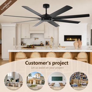 72 Inch <b>Large</b> Industrial Ceiling <b>Fan</b> No Light with Remote, Quiet DC Motor for Patio Living Room - Product Image 3