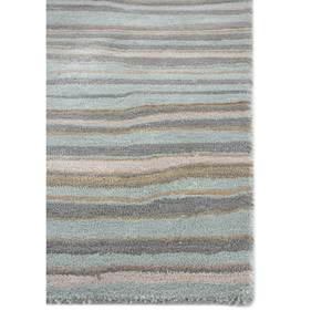 พรมทำมือลายเส้นนามธรรมสีน้ำเงิน Genesis รุ่น Tnq-50020 ผลิตจากขนสัตว์ผสมวิสโคส สำหรับห้องนั่งเล่นหรือทางเดิน รูปทรงสี่เหลี่ยมผืนผ้า ผลิตจากโพลีเอสเตอร์ผสม - Product Image 4