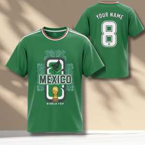 Maglia da Calcio Unisex 2026 WC Messico per Tifosi, T-shirt con Grafica Aquila Verde, Regalo Perfetto - Product Image 1