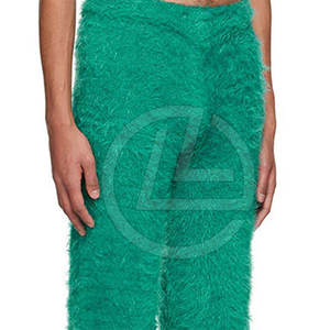 Pantalon de survêtement en mohair pour homme, léger et décontracté, avec poignets côtelés et tricot de luxe chaud - Product Image 5