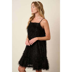 Mittoshop ODM Mini Abito Cami a Tinta Unita con Orlo a Balze di Piume, Logo Personalizzato, Taglia Unica/XS/2XL, Senza Colletto, Stile High Street per il Giorno e la Discoteca - Product Image 3