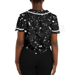 OEM Custom Stitch Breathable Quick Dry Baseball Crop Top Jersey Women's Summer <b>Adjustable</b> <b>Strap</b> Crew Neck Pockets All Seasons - Product Image 4