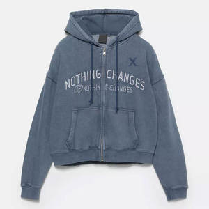 Sudadera con Capucha Informal de Invierno, 100% Algodón, Forro Polar, Cierre Completo, Bordado, Tela Suave y Cómoda, Manga Larga, para Uso Diario - Product Image 1