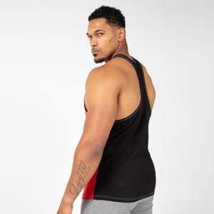 เสื้อกล้ามสตริงเกอร์สำหรับผู้ชายสีแดงสีดำเสื้อกล้ามออกกำลังกายเล่นยิมฟิตเนสสไตล์ลำลองแบบถัก - Product Image 2