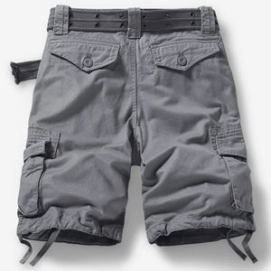 Nouvelle arrivée OEM Short cargo pour hommes Logo personnalisé Tenue décontractée de plein air Taille élastique Short chaud 100% coton Toile taille moyenne - Product Image 2