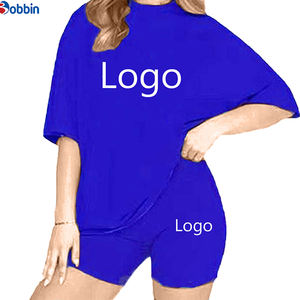High Quality Cotton Drop Shoulder Oversized T <b>Shirt</b> <b>Shorts</b> <b>Set</b> Unisex Custom Logo <b>Women's</b> Streetwear 2 Pcs Workout Matching <b>Set</b> - Product Image 6